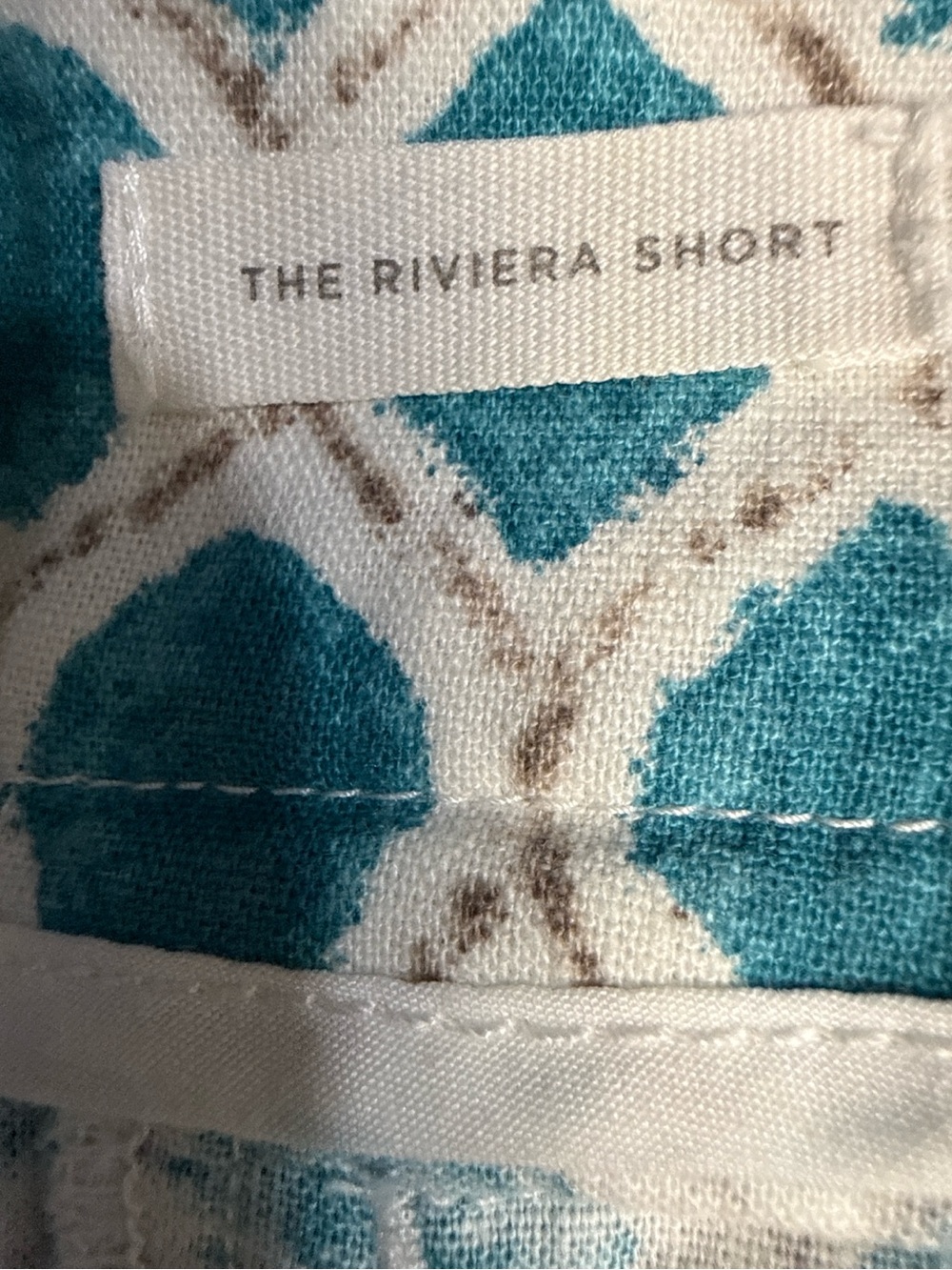LOFT Riviera Linen Blend Shorts Turquoise Geometric Print Size 6 - Picture 11 of 11